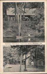 Bassoaka Club House, Tippecanoe River Postcard