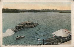 Ferry Boat Leaving for Bathing Beach Postcard