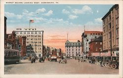 Market Square Looking West Postcard