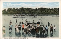Bathing Beach, Island Park Postcard