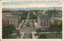 From Capitol Dome, Looking Northwest Towards Lake Mendota Postcard