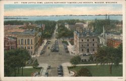 From Capitol Dome, Looking Northwest Towards Lake Mendota Madison, WI Postcard Postcard Postcard