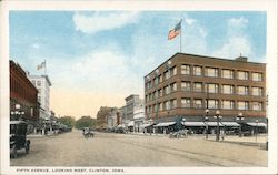 Fifth Avenue Looking West Clinton, IA Postcard Postcard Postcard