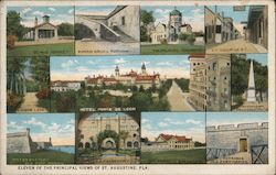 Eleven of the Principal Views of St. Augustine Florida Postcard Postcard Postcard