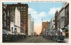 West Federal Street Looking East Youngstown, OH Postcard Postcard Postcard