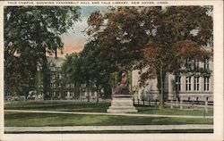 Yale Campus Showing Vanderbilt Hall and Yale Library Postcard