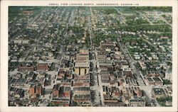 Aerial View Looking North Independence, KS Mallonee Photo Studio Postcard Postcard Postcard