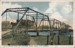 Bridge over the Arkansas River Dodge CIty, KS Postcard Postcard Postcard