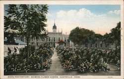 State Penitentiary, Showing Flower Garden Postcard