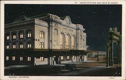 Union Station and Arch by Night Postcard