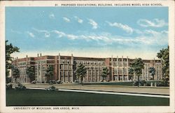 Proposed Educational Building, Including Model High School, University of Michigan Postcard
