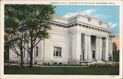 Memorial Hall, University of Michigan Ann Arbor, MI Postcard Postcard Postcard