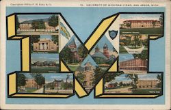 University of Michigan Views Postcard