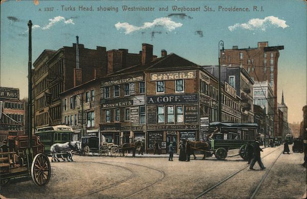 Turks Head, showing Westminster and Weybosset Sts. Providence Rhode Island