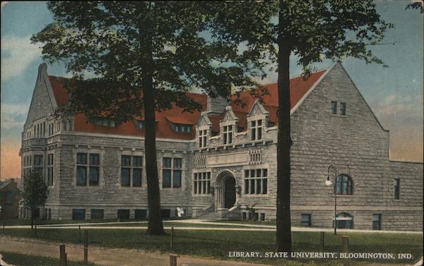 Library, State University Bloomington, IN Postcard