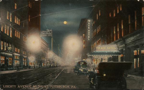 Liberty Avenue at Night Pittsburgh Pennsylvania