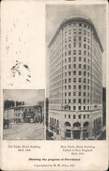 Old Turks Head Building 1808 - New Turks Head Building 1913 Postcard
