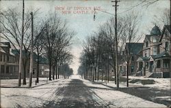 View of Lincoln Ave. New Castle, PA Postcard Postcard Postcard