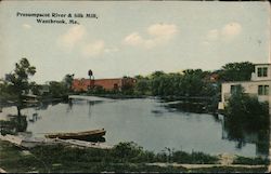 Presumpscot River & Silk Mill Westbrook, ME Postcard Postcard Postcard