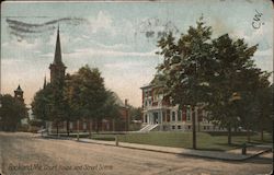 Court House and Street Scene Postcard