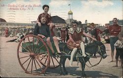 Donkey Cart at the Beach Postcard