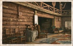 Lobby Of Old Faithful Inn, Yellowstone Park Postcard