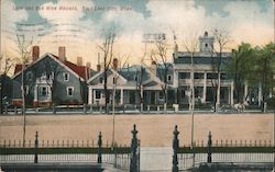 Lion and Bee Hive Houses Postcard