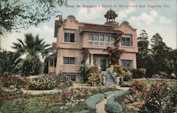 Paul de Longpre's Home at Hollywood Postcard