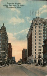 Hennepin Avenue, looking East from 7th Street Postcard