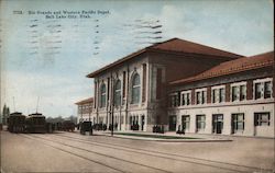 Rio Grande and Western Pacific Depot Postcard