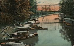 Pleasure Boats on the Blue River, Kansas City, Mo. Postcard