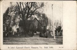 St. John's Episcopal Church, Built 1686 Postcard