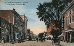 The Grand and Colonial Theatres, West Street Rutland, VT Postcard Postcard Postcard