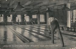 Bowling Alleys, Baltimore Athletic Club Maryland Postcard Postcard Postcard