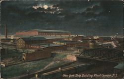 New York Ship Building Plant Postcard