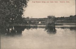 Great Western Bridge over Cedar River Postcard