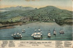 View of San Francisco, Formerly Yerba Buena in 1846-7 California Postcard Postcard Postcard