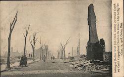 Looking Up Chesnutt Street from Third, showing Universalist Church and Central Congressional Church in the Distance. Postcard