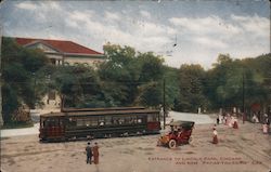 Entrance to Lincoln Park, Chicago and New "Pay-As-You-Enter" Car Postcard