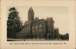 New Central High School, Eleventh and Locust Sts. Postcard