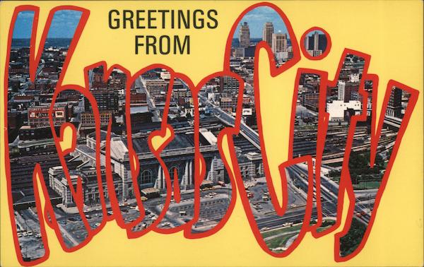 Greetings from Kansas City - Union Station and Skyline Missouri