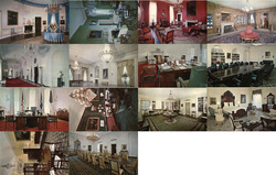 Set of 14: Interior Rooms of the White House 1960's Postcard