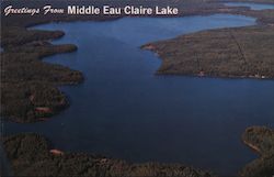 Greetings From Middle Eau Claire Lake Postcard