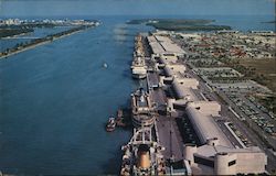 Aerial View of new Dodge Island seaport Postcard
