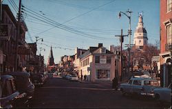 MAIN STREET AND STATE HOUSE Annapolis, MD Postcard Postcard Postcard