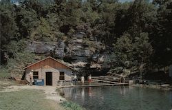 Trout Fishing at Marble Falls Rainbow Trout Farm Postcard