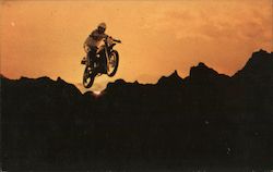 Uncharted Course, by Laura Benson - Motorcycle Jump Motorcycles Postcard Postcard Postcard