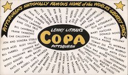 Lenny Litman's Copa Pittsburgh Pennsylvania Postcard Postcard Postcard