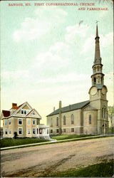 First Congregational Church And Parsonage Postcard