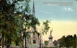 Soldier Monument Universalist Church Postcard